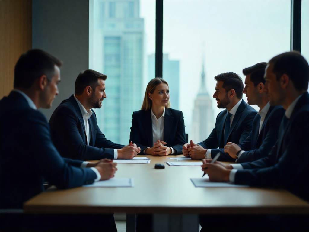 Board members sitting at a table
