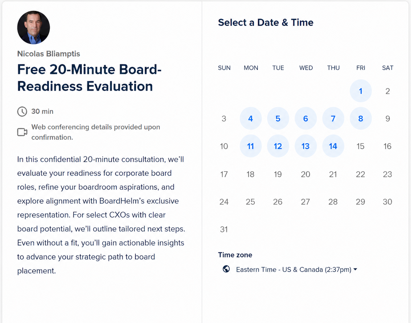 Schedule your Free 20-Minute Board-Readiness Evaluation